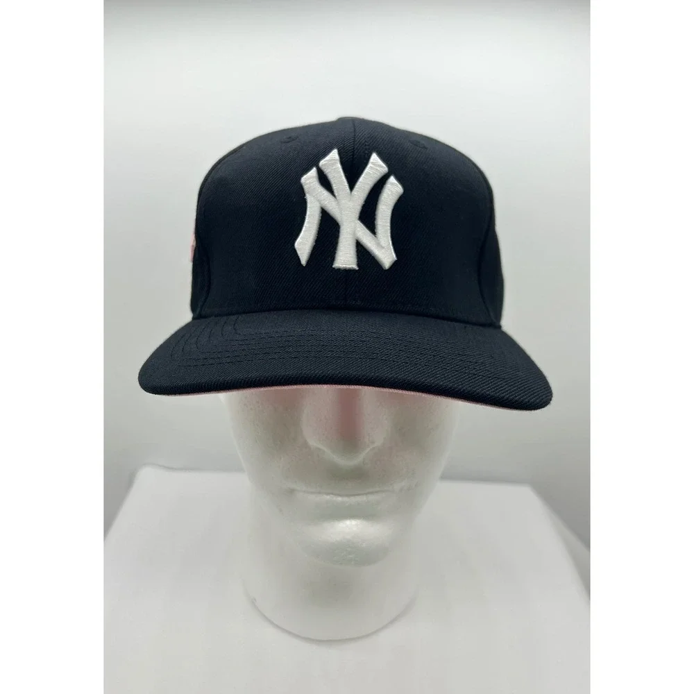 Pro Standard New York Yankees 1999 World Series Snapback Hat Black Pink Bottom